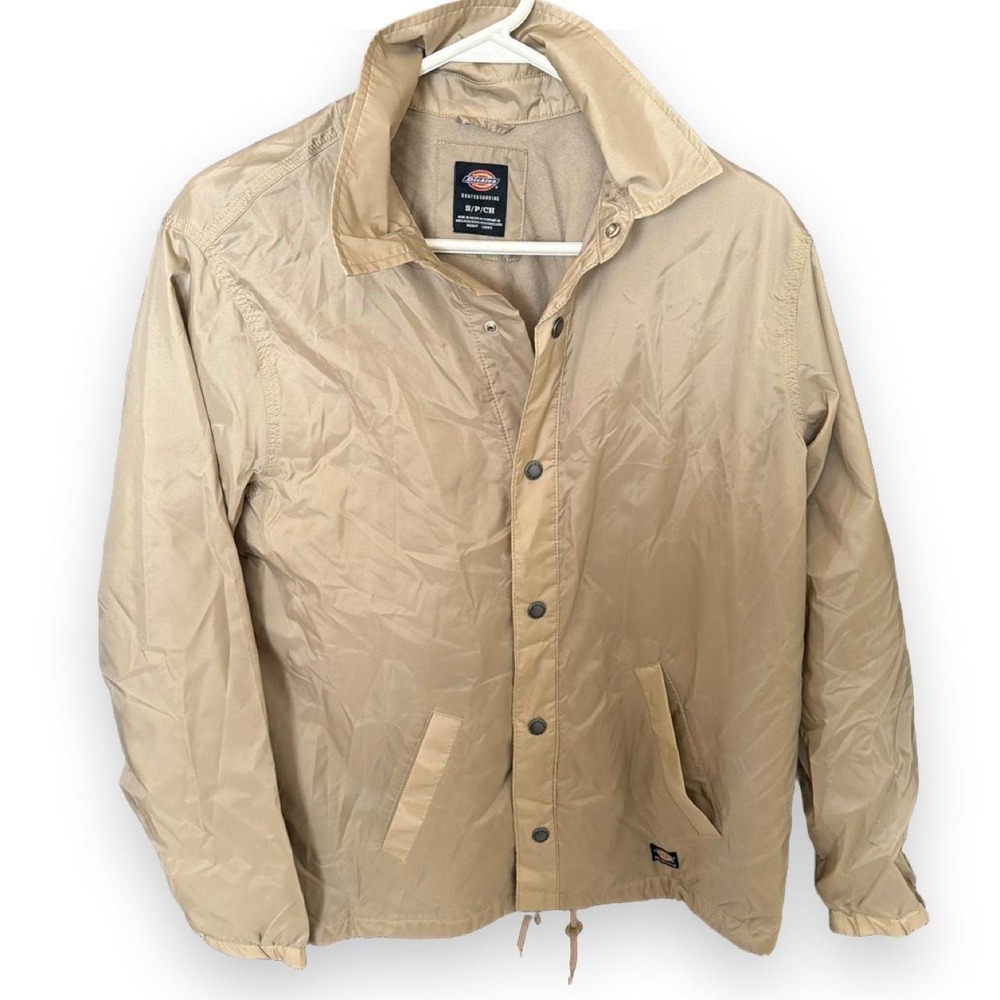 Dickies Skateboarding Beige Canvas Button Front Jacket w/ Pockets Men's S